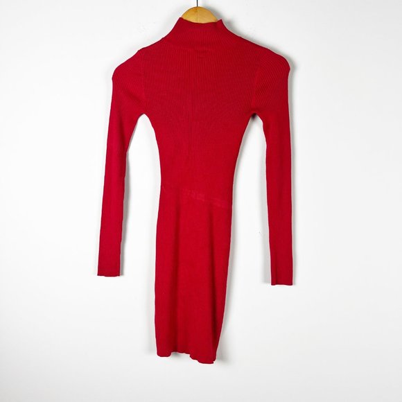 Derek Heart Turtleneck Mini Bodycon Sweater Dress S - Picture 3 of 3
